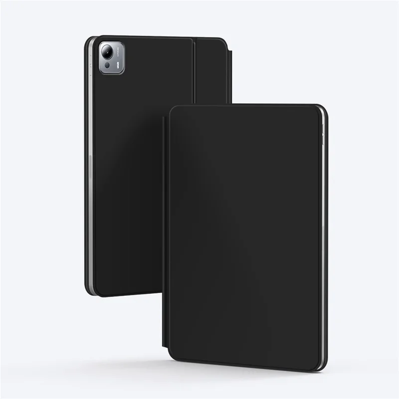 For Xiaomi Pad 7S Pro 12.5 Magnetic Floating Bluetooth-Compatible Keyboard (English) + Leather Tablet Case - Black