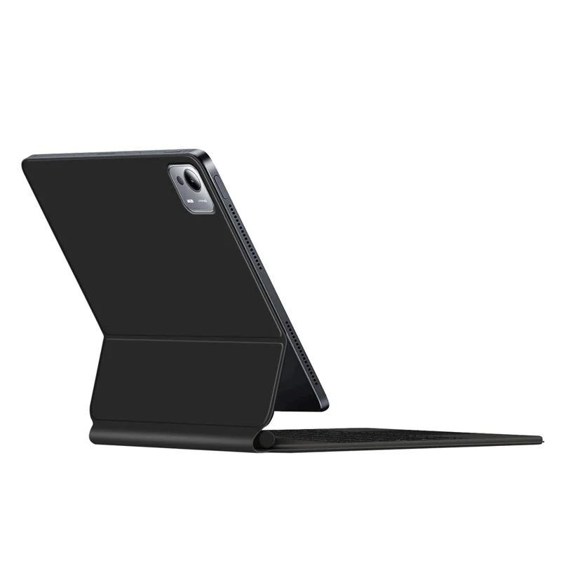 For Xiaomi Pad 7S Pro 12.5 Magnetic Floating Bluetooth-Compatible Keyboard (English) + Leather Tablet Case - Black