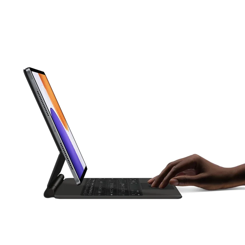 For Xiaomi Pad 7S Pro 12.5 Magnetic Floating Bluetooth-Compatible Keyboard (English) + Leather Tablet Case - Black