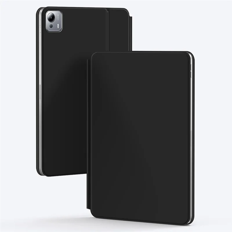 For Xiaomi Pad 7S Pro 12.5 Magnetic Floating Bluetooth-Compatible Keyboard (Russian) + Leather Tablet Case - Black