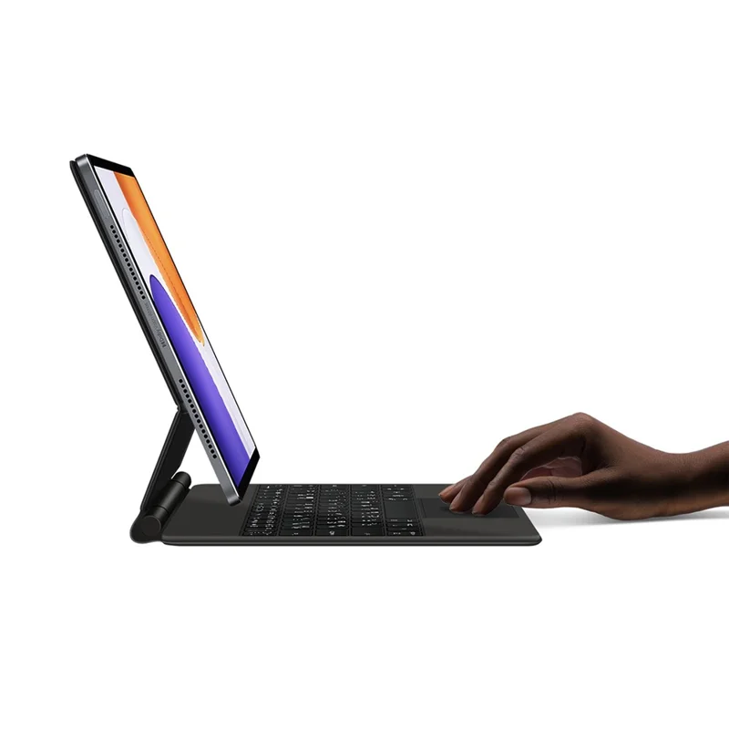 For Xiaomi Pad 7S Pro 12.5 Magnetic Floating Bluetooth-Compatible Keyboard (Russian) + Leather Tablet Case - Black