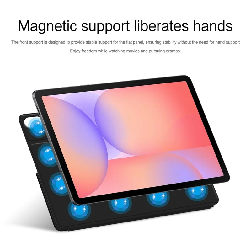 For Samsung Galaxy Tab S10 Lite Leather Case Origami Stand Magnetic Tablet Cover Auto Wake  /  Sleep - Black