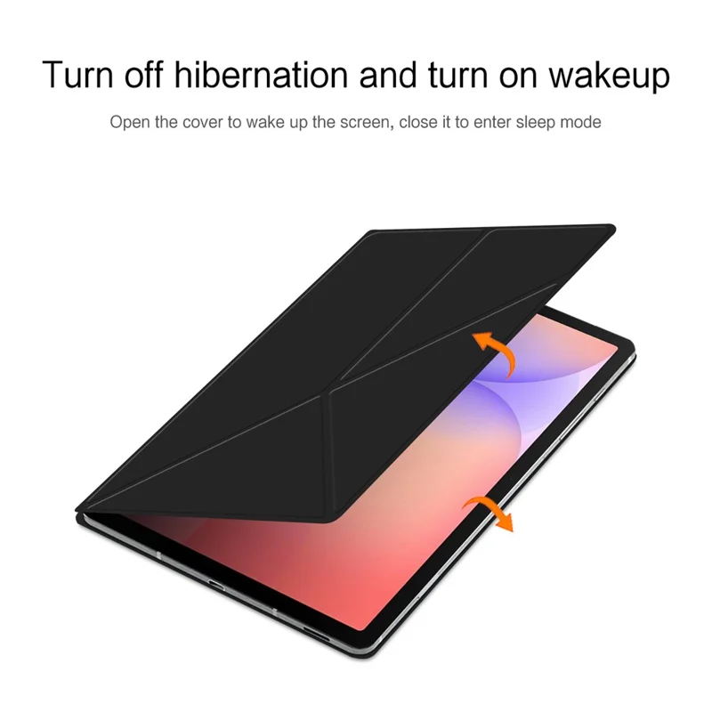For Samsung Galaxy Tab S10 Lite Leather Case Origami Stand Magnetic Tablet Cover Auto Wake  /  Sleep - Black