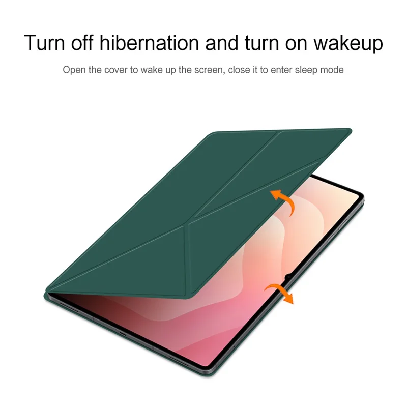 For Samsung Galaxy Tab S11 Ultra Leather Case Origami Stand Magnetic Tablet Cover Auto Wake  /  Sleep - Green