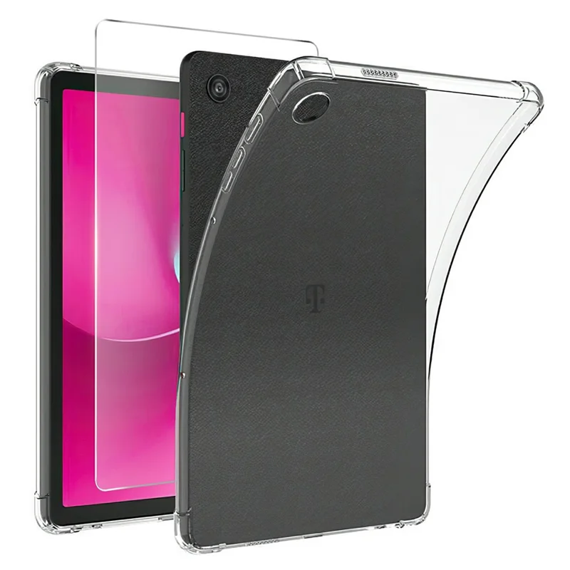 TPU beskyttelsesdæksel til T-Mobile REVVL Tab 2 (2025) med stødfast klart dæksel og skærmfilm i bundet glas