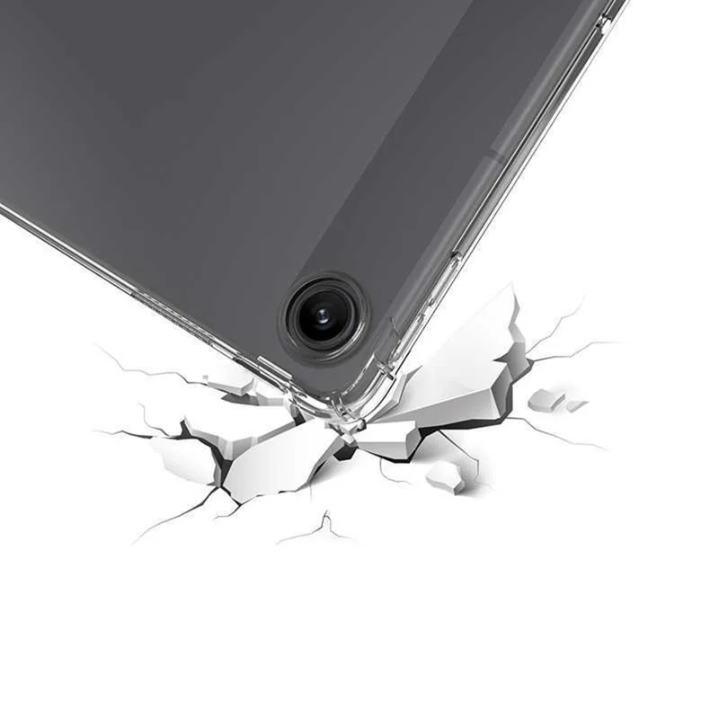 For Lenovo Tab 10.1 (2025) Case TPU Drop-Resistant Clear Tablet Cover + Tempered Glass Screen Film