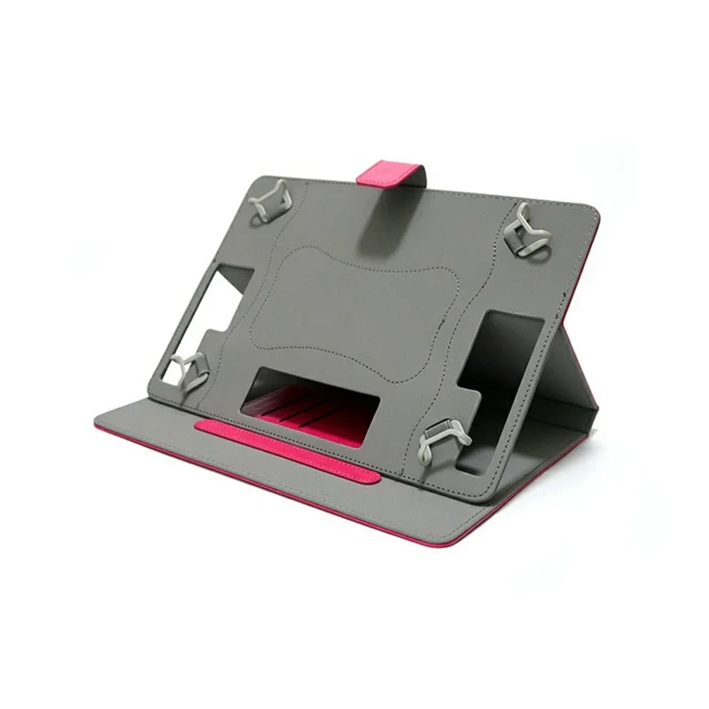 For 9 - 10 Inch Tablets Case with Stand Card Holder Universal Hook Design Leather Cover - Red