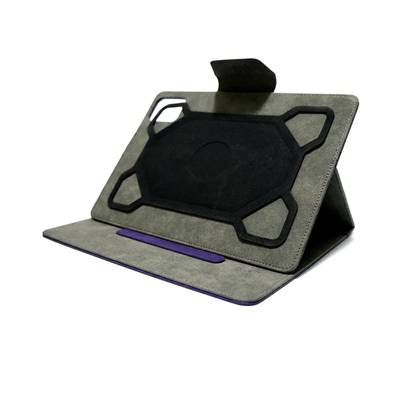 For 9 - 10 Inch Tablets Case with Stand Card Holder Universal Silicone Leather Cover - Purple