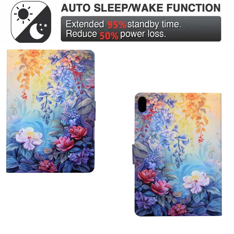 For iPad Mini (2024)  /  (2021) Case Colorful Pattern Painting Card Slots Stand Leather Tablet Cover with Auto Sleep  /  Wake - Blossom