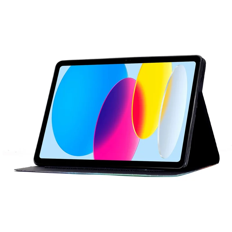 لـ iPad (2025) / 10.9 بوصة (2022) غطاء جلد بألوان زاهية مع بطاقات وفتحة للوقوف تلقائي الإغلاق / الاستيقاظ - تفتح الزهور