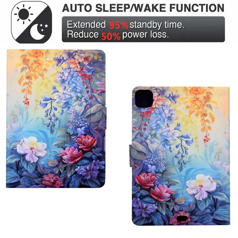 Leather Case for iPad Air 11(2025) / (2024) / iPad Air (2022) / (2020) / iPad Pro 11 (2022) / (2021) / (2020) / (2018) Pattern Paint Cover Auto Sleep / Wake - Blossom
