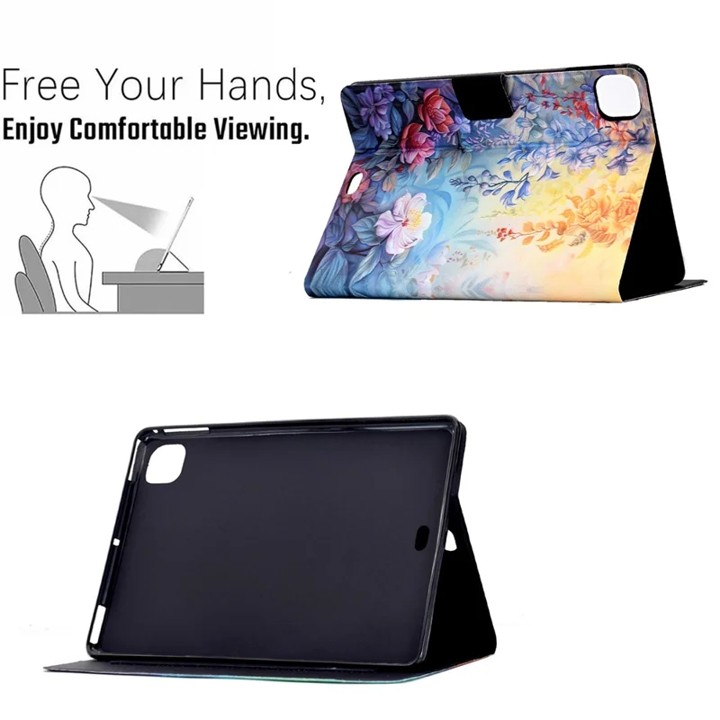 Leather Case for iPad Air 11(2025) / (2024) / iPad Air (2022) / (2020) / iPad Pro 11 (2022) / (2021) / (2020) / (2018) Pattern Paint Cover Auto Sleep / Wake - Blossom