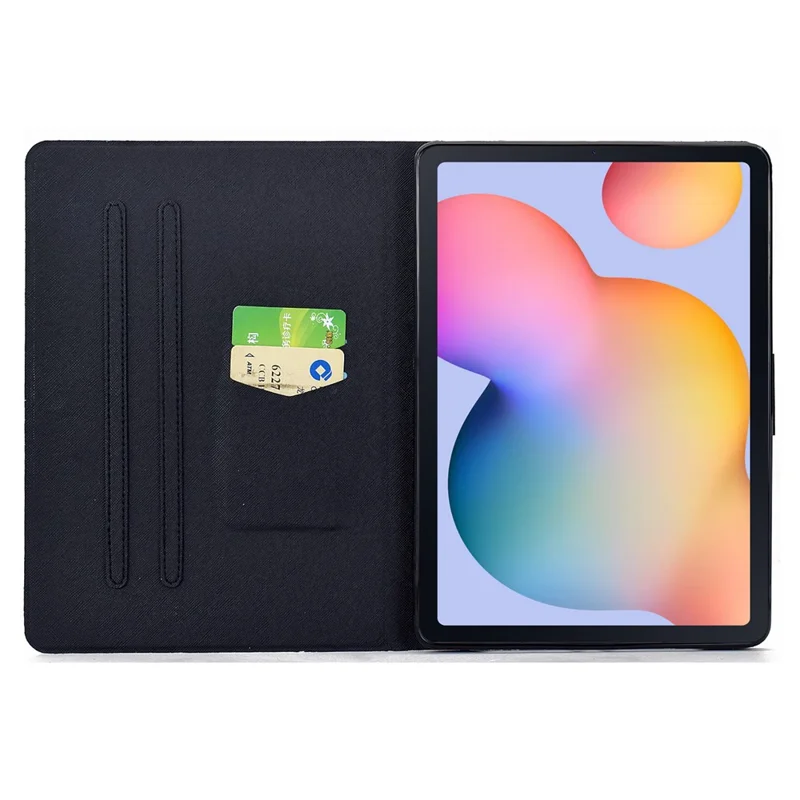 Leather Case for Samsung Galaxy Tab S6 Lite (2024) SM-P610 615 / (2022) / (2020) Pattern Painting Card Slots Stand Cover with Auto Sleep / Wake - Blossom