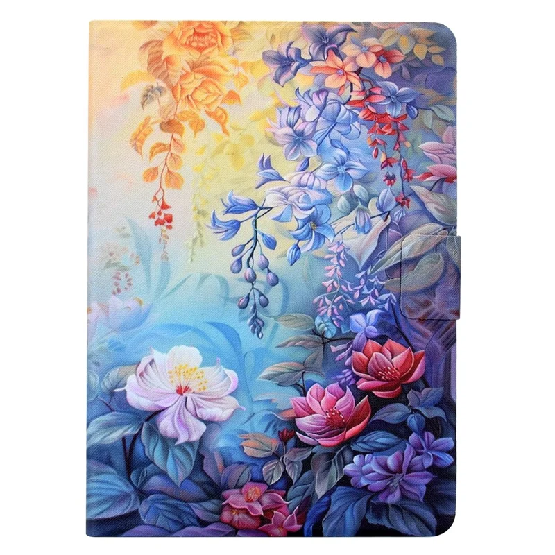 For Samsung Galaxy Tab S10 FE+ Case Colorful Pattern Painting Card Slots Stand Leather Tablet Cover with Auto Sleep  /  Wake - Blossom