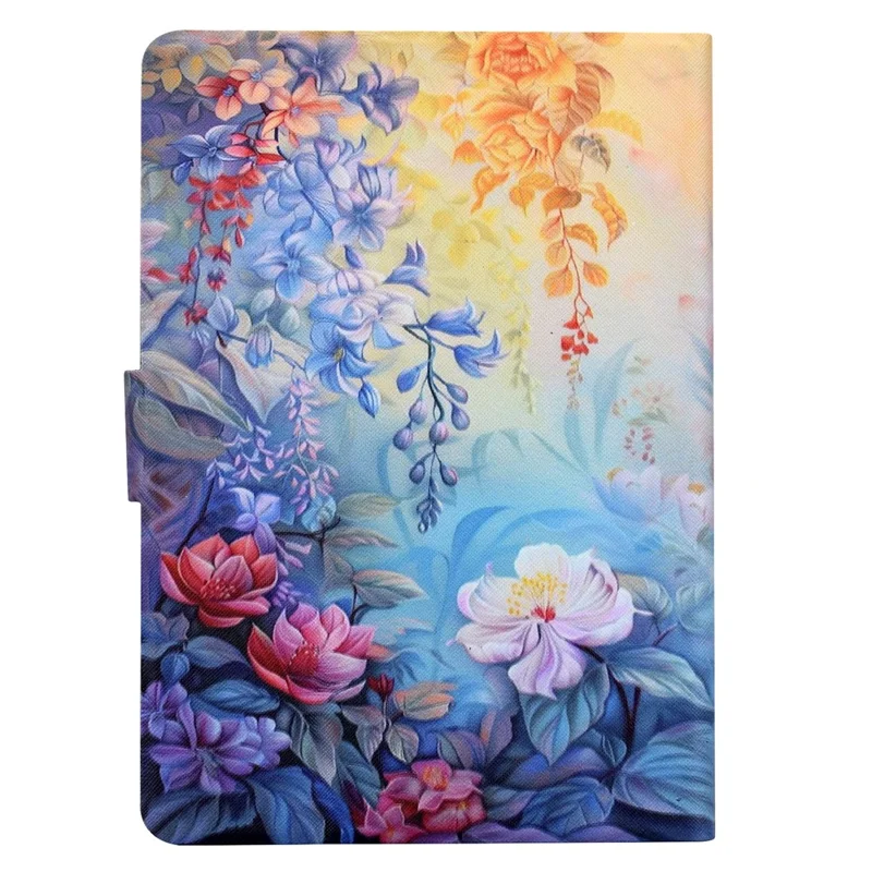 For Amazon Kindle Paperwhite (2024) Case Colorful Pattern Painting Card Slots Stand Leather Tablet Cover with Auto Sleep  /  Wake - Blossom