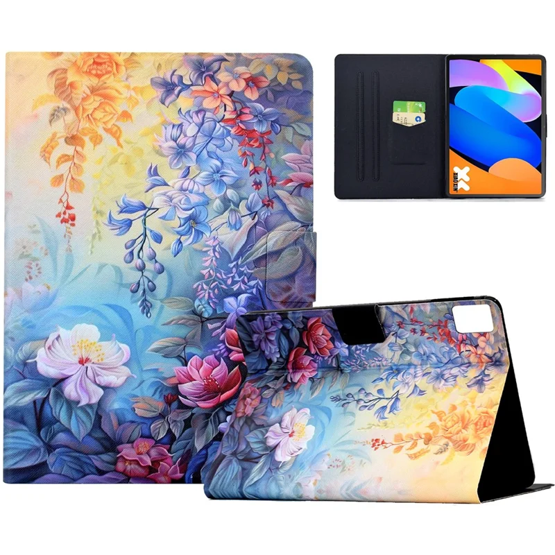 For Lenovo Tab K11 Gen 2 / Idea Tab / Xiaoxin Pad 11 2025 Case Colorful Pattern Painting Card Slots Stand Leather Tablet Cover with Auto Sleep / Wake - Blossom