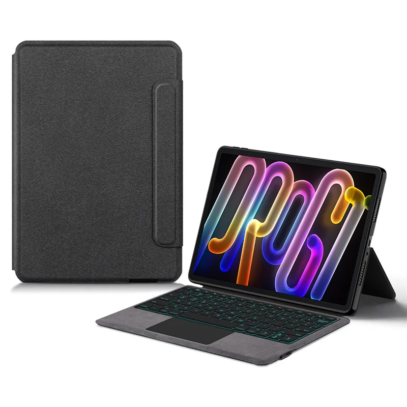 For Lenovo Xiaoxin Pad Pro GT Leather Case + Touchpad Bluetooth-Compatible Keyboard with Backlit