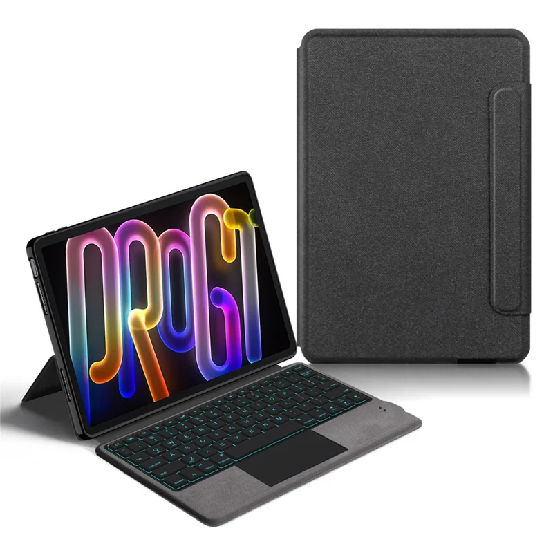 For Lenovo Xiaoxin Pad Pro GT Leather Case + Touchpad Bluetooth-Compatible Keyboard with Backlit