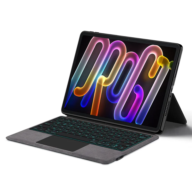 For Lenovo Xiaoxin Pad Pro GT Leather Case + Touchpad Bluetooth-Compatible Keyboard with Backlit