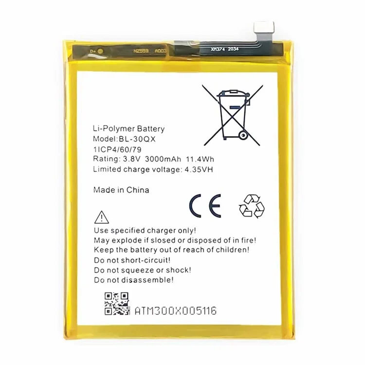 Para Infinix Hot S 3.80V 3000mah Li-ion Polymer Battery Conjunto (codificar: BL-30QX) (sin Logotipo)