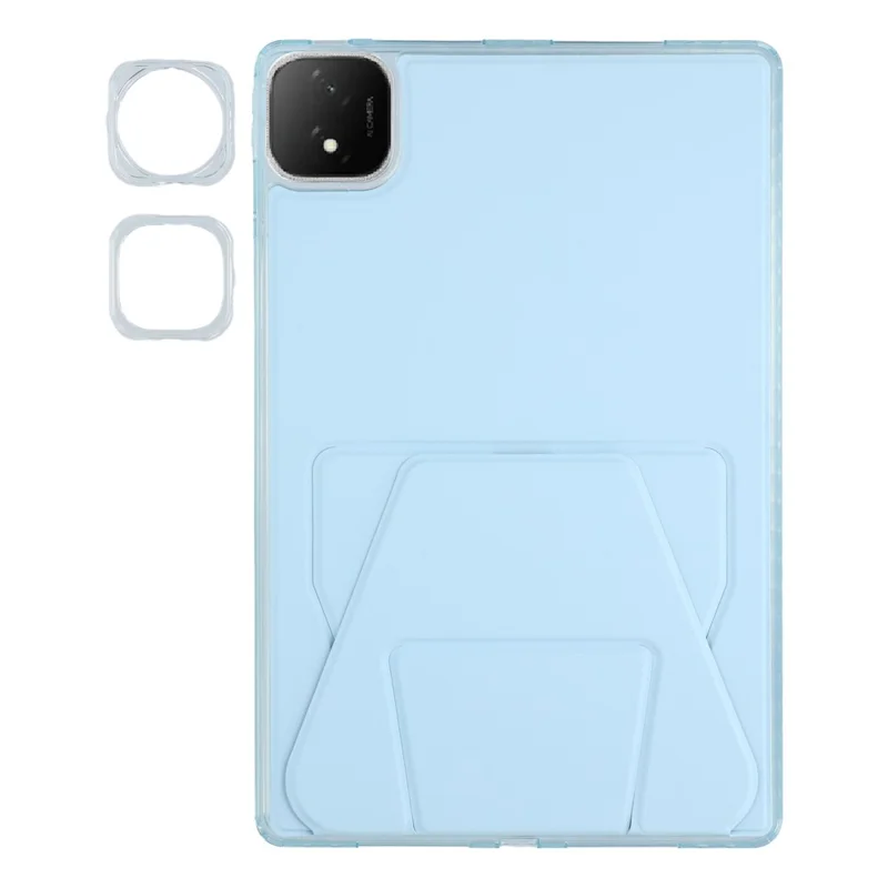 For Honor Pad GT Pro Case TPU PU Leather Kickstand Tablet Cover with Lens Frames - Blue