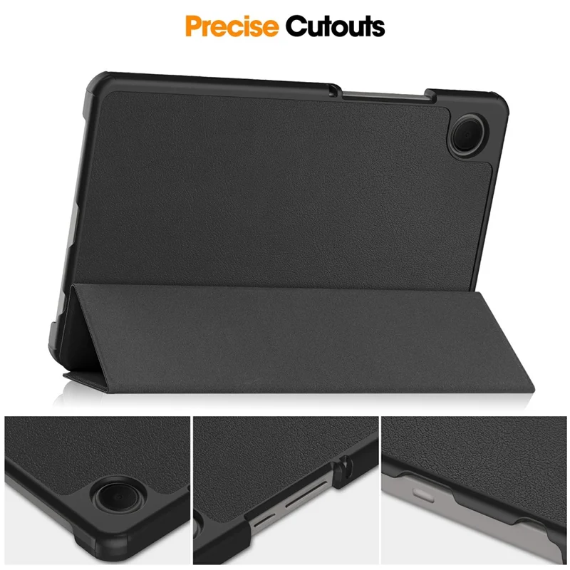 For Samsung Galaxy Tab A11 / A9 Case Anti-Drop Leather Stand Tablet Cover - Black