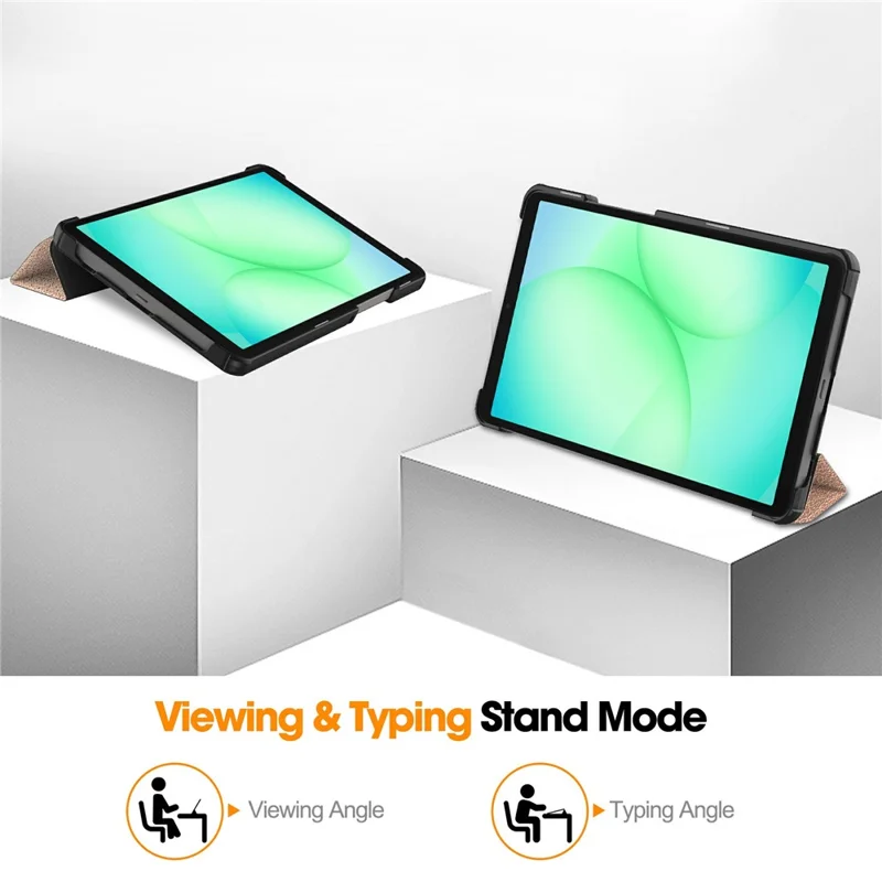 For Samsung Galaxy Tab A11 / A9 Case Anti-Drop Leather Stand Tablet Cover - Rose Gold