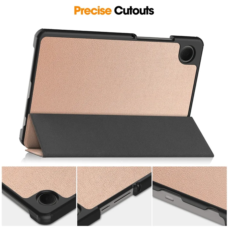 For Samsung Galaxy Tab A11 / A9 Case Anti-Drop Leather Stand Tablet Cover - Rose Gold