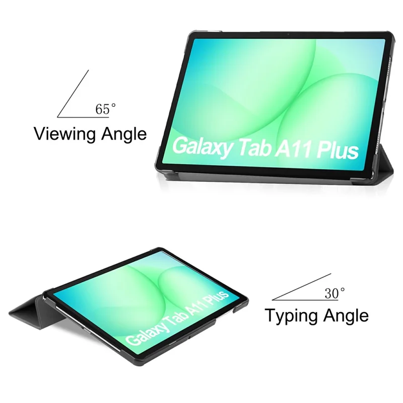 Etui do Samsung Galaxy Tab A11+ / A9+ z korekcyjnej skóry z funkcją podpórki antywypadkowe - Czarny