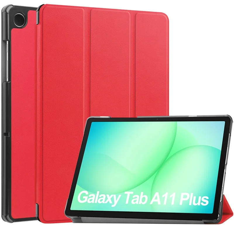 For Samsung Galaxy Tab A11+ / A9+ Case Anti-Drop Leather Stand Tablet Cover - Red