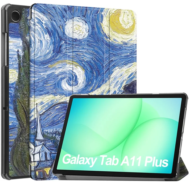 For Samsung Galaxy Tab A11+ / A9+ Case Pattern Print Leather Stand Tablet Cover - Starry Sky