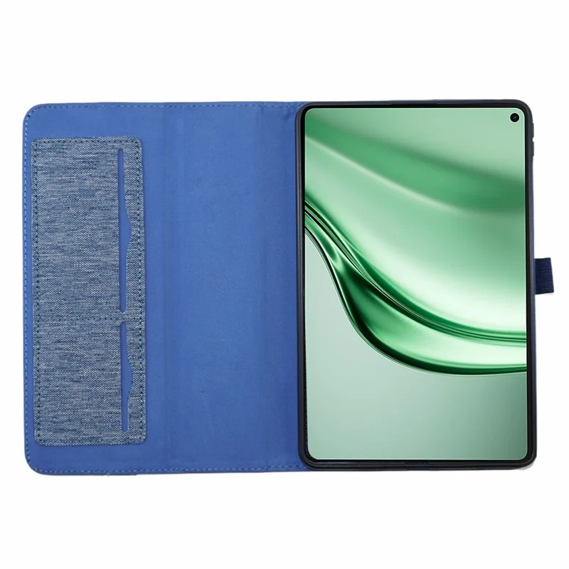 حالة Huawei MatePad Mini مع حامل وفتحة بطاقة وغطاء قماشي من الجلد للوحة - أزرق
