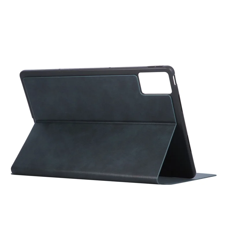 For Lenovo Idea Tab Plus Shockproof Case PU Leather Tablet Cover with Stand - Blue