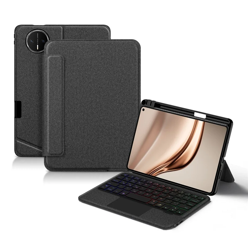 For Huawei MatePad Mini Leather Case + Bluetooth-Compatible Keyboard with Backlight Trackpad