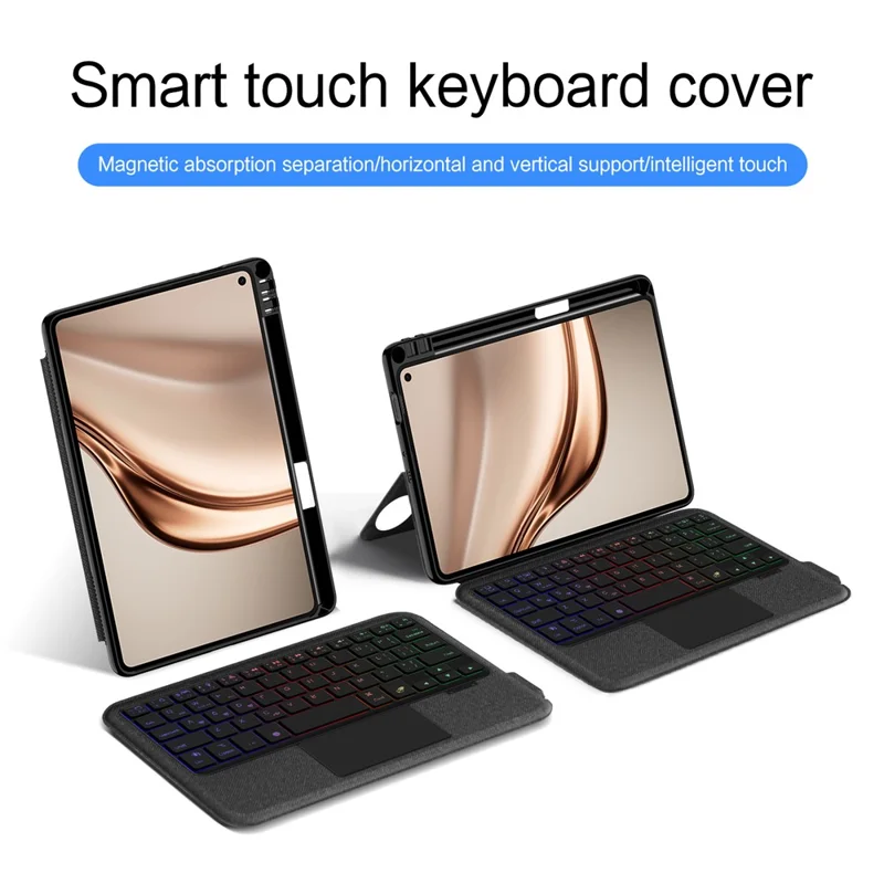 For Huawei MatePad Mini Leather Case + Bluetooth-Compatible Keyboard with Backlight Trackpad