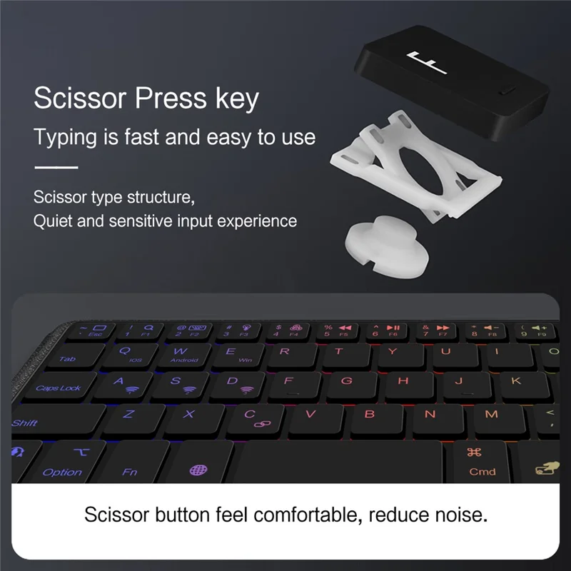 For Huawei MatePad Mini Leather Case + Bluetooth-Compatible Keyboard with Backlight Trackpad