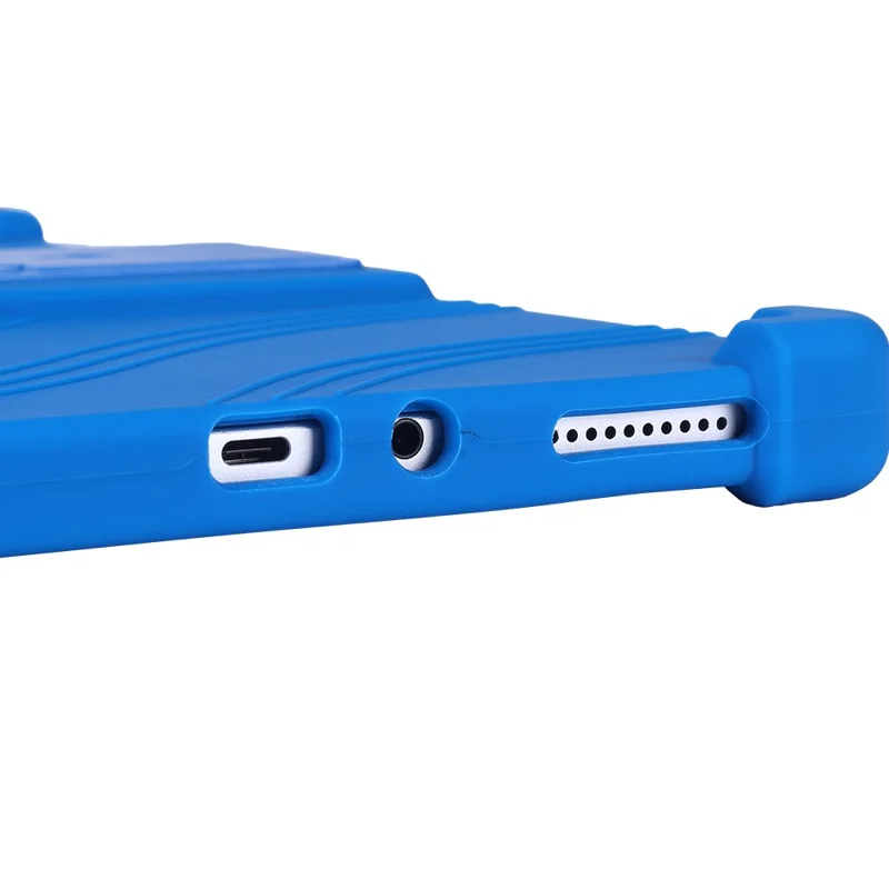 For Boost Celero5G TAB Case Adjustable Kickstand Silicone Tablet Protective Cover - Dark Blue