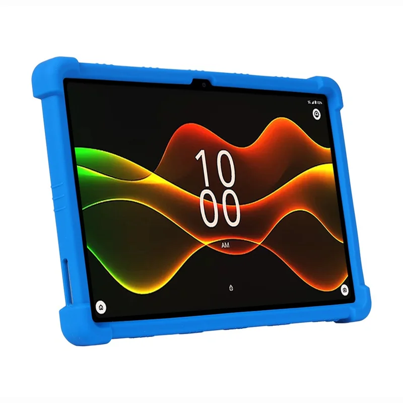 For Boost Celero5G TAB Case Adjustable Kickstand Silicone Tablet Protective Cover - Dark Blue