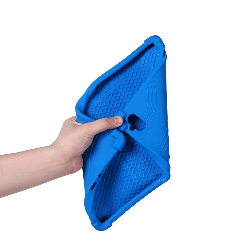 For Boost Celero5G TAB Case Adjustable Kickstand Silicone Tablet Protective Cover - Dark Blue