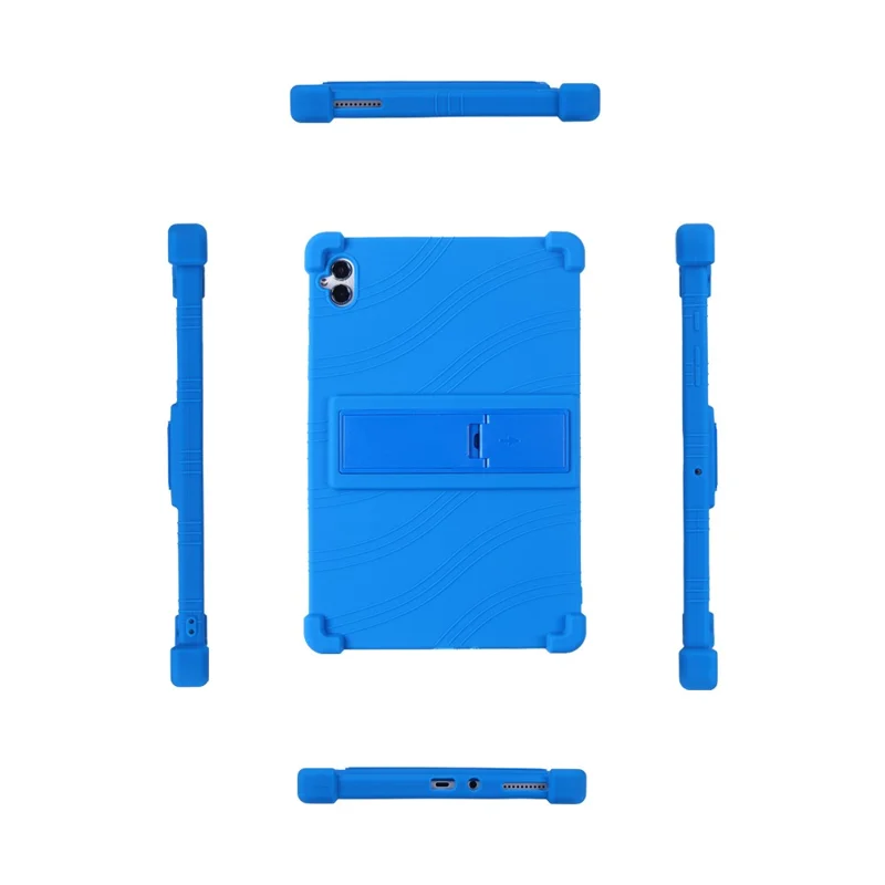 For Boost Celero5G TAB Case Adjustable Kickstand Silicone Tablet Protective Cover - Dark Blue