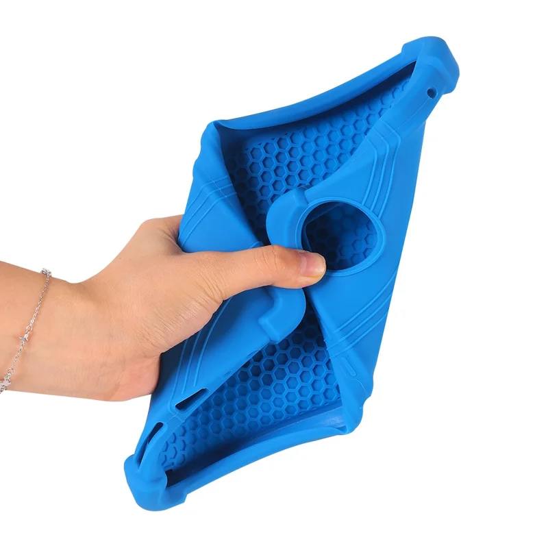 For Huawei MatePad Mini Case Adjustable Kickstand Silicone Tablet Protective Cover - Dark Blue