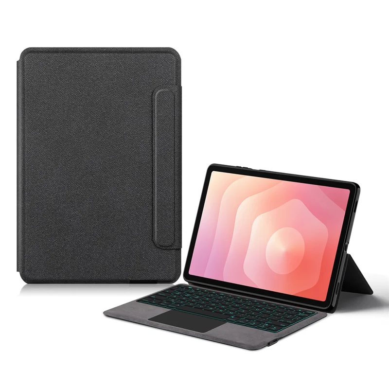 For Samsung Galaxy Tab S11 Leather Case + Touchpad Bluetooth-Compatible Keyboard with Backlit