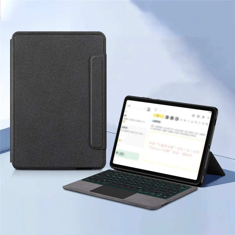 For Samsung Galaxy Tab S11 Leather Case + Touchpad Bluetooth-Compatible Keyboard with Backlit