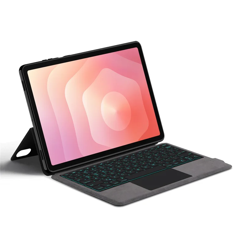 For Samsung Galaxy Tab S11 Leather Case + Touchpad Bluetooth-Compatible Keyboard with Backlit