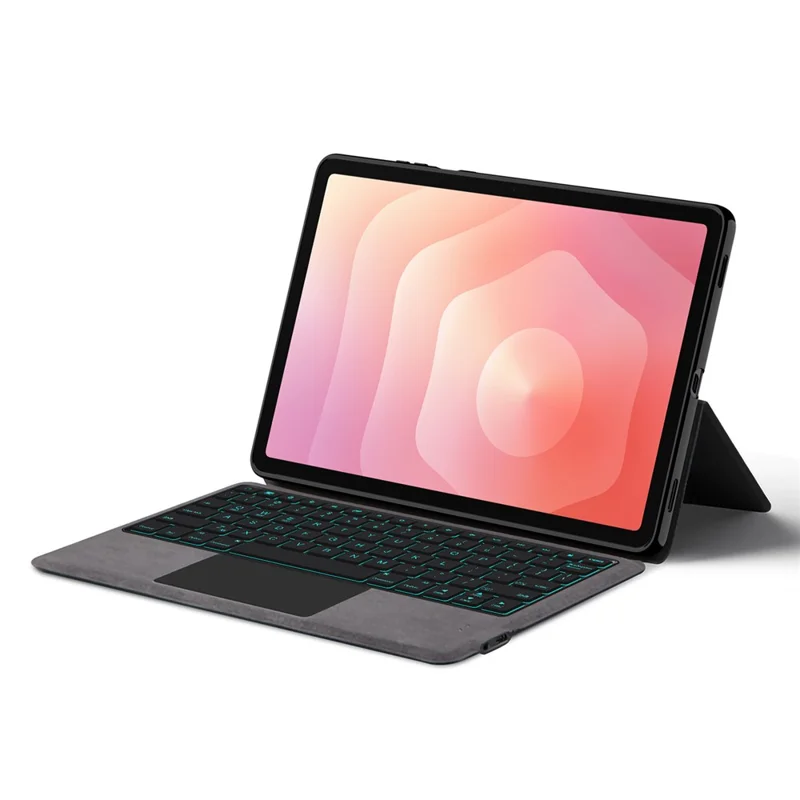 For Samsung Galaxy Tab S11 Leather Case + Touchpad Bluetooth-Compatible Keyboard with Backlit