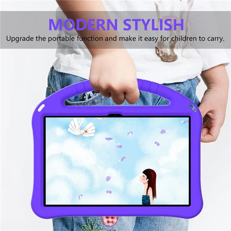 Pour Lenovo Tab M10 Plus (3e génération) / Xiaoxin Pad 2022 10,6 pouces Étui de tablette anti-rayures EVA avec support et poignée - Violet