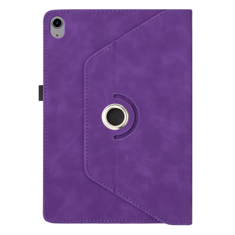 لـ iPad mini (2024) / (2021) غطاء دوار مع حامل وفتحات لوضع البطاقات بنمط مطبوع على شكل ابتسامة من جلد الألياف الدقيقة - أرجواني