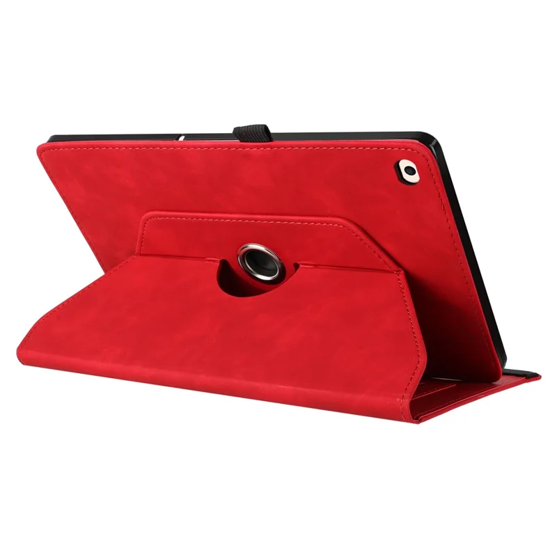 Tablet Hoesje voor iPad 9,7 inch (2018) / (2017) / Air 2 / Air (2013) Draaibare Stand Houdertje voor Kaarten Met Lachafdruk Microvezel Leer Cover - Rood