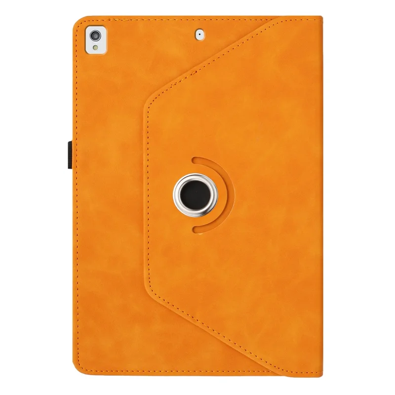 Tablet Case For iPad 10.2 (2020)  /  (2019)  /  Air 10.5 inch (2019)  /  Pro 10.5-inch (2017) Rotating Stand Smile Imprinted Leather Cover - Khaki