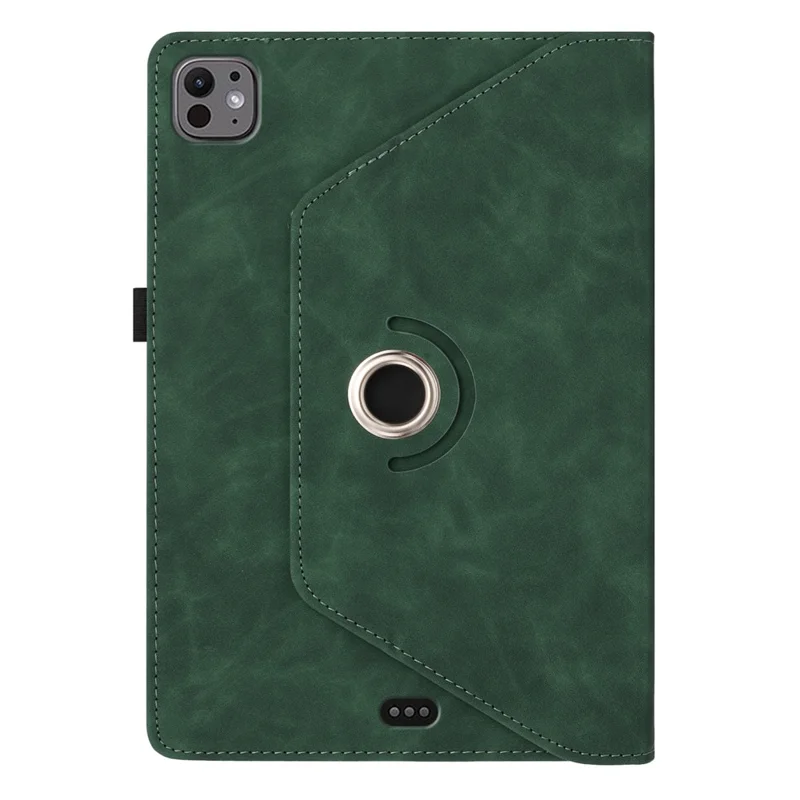 Tablet Case For iPad Air 11 (2025)  /  (2024)  /  Air (2022)  /  (2020) Rotating Stand Card Holder Smile Imprinted Microfiber Leather Cover - Green